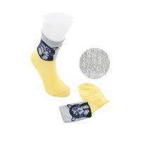 Flora Bayan Simli Kedi Desenli Soket Çorap