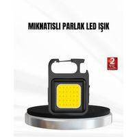 Şarjlı Cob Led Anahtarlık Fener – 4 Modlu, Manyetik Ve Katlanabilir Standlı