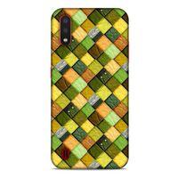 Samsung Galaxy A01 Kılıf Patchwork (49) Ultra Silikon Kılıf Sarı Yeşil