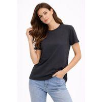 Bisiklet Yaka Tişört Regular Kalıp Basic Pamuklu Günlük Kullanım T-shirt - Füme