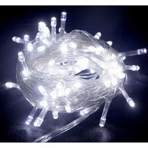 10m 100 Led Boncuk Lamba Beyaz Işık Şeffaf Kablo