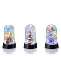 Yılbaşı Temalı Işıklı  Dekoratif Cam Fanus