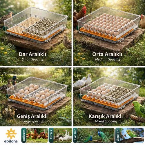 Ep-120 Yumurta Kapasiteli Tam Otomatik Kuluçka Makinesi - Yeni Nesil Harici Suluklu, Dijital Nem Ve Sıcaklık Göstergeli