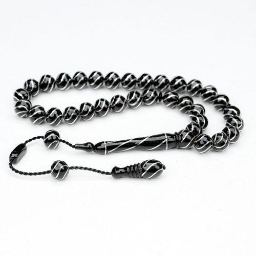 Oltu Taşı Küre Kesim Çeşmi Bülbül İşlemeli Tespih