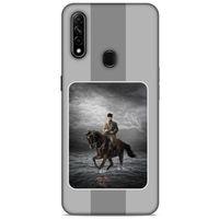 Oppo A31 Kılıf Atatürk (39) Liquid Crystal Kılıf Gri Şerit