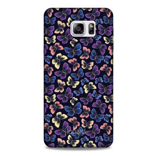 Samsung Galaxy Note 5 Kılıf Kelebek Etkisi (20) Koruyucu Kılıf Fuşya Mavi