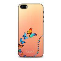 Apple Iphone 5S Kılıf Kelebek Etkisi (47) Crystal Flex Kılıf Fuşya Sarı
