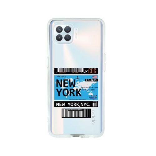 Oppo Reno 4 Lite New York Desenli Premium Şeffaf Silikon Kılıf