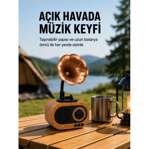 Taşınabilir Mini Retro Radyo Bluetooth Hoparlör Usb Sd Aux Destekli Yeni Nesil