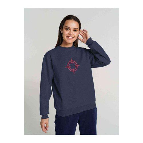 Snippers Baskılı Indigo Mavi Kadın Sweatshirt
