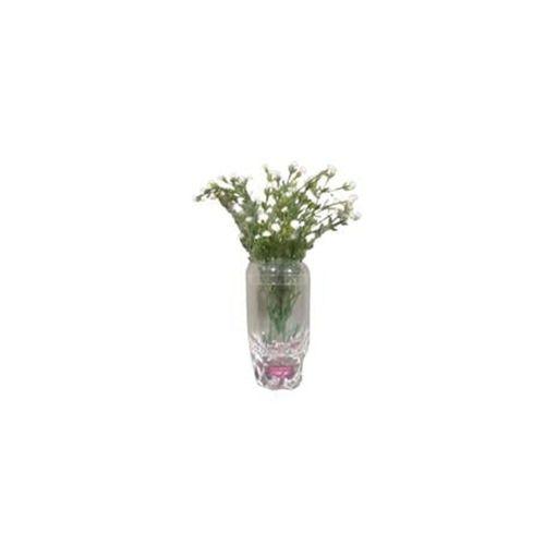 2 Adet Vazo Dahil,Vazoda Çiçek,Beyaz Yapay Çiçek,Vazo Dekoratif Kristal Damlalı 6X6X19Cm