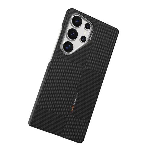 Galaxy S25 Ultra Kılıf M-safe Şarj Özellikli 600D Metal Kamera Çerçeveli Raptic Aramid Karbon Fiber Croxx Mondrian Serisi Kapak