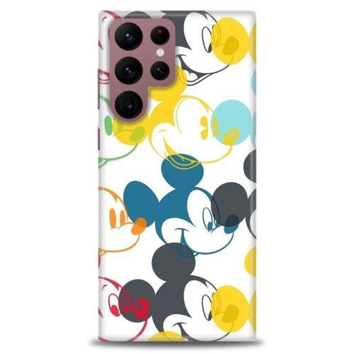 Samsung Galaxy S22 Ultra Kılıf HD Baskılı Kılıf - Renkli Mickey Mouse + Tam Ekran Koruyucu