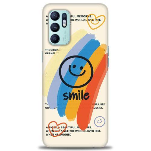 Oppo Reno 6 Kılıf HD Baskılı Kılıf - Smile + Tam Ekran Koruyucu