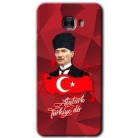 Potkal Hediye Fabrikası Samsung Galaxy C9 Pro HD Baskılı Kılıf + 9D Tam Ekran Koruyucu - Atatürkiye