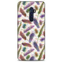 Oppo Reno 2 Kılıf Desenli Özel Seri Tüyler (33) Hybrid Kılıf