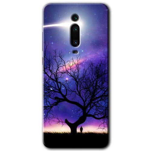 Xiaomi Mi 9T HD Baskılı Kılıf + 9D Tam Ekran Koruyucu - Uzay Silüet