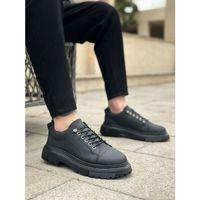 BA0245 Siyah Akıllı Lastik Bağcık Yüksek Siyah Taban Günlük Erkek Ayakkabı