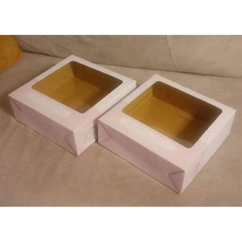 2 Adet Pencereli Hediye Kutusu,Şeffaf Pvc Pencereli Pembe Renkli 22X22X7,5