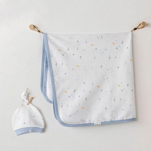 Andywawa Andywawa AC25606 My Happy Place Battaniye Şapka Takım White