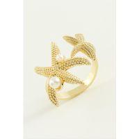 Deniz Yıldızı İnci Metal Yüzük