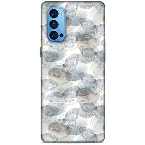 Oppo Reno 4 Pro Kılıf Kelebek Etkisi (29) Arka Koruma Kılıfı Kırmızı Yeşil