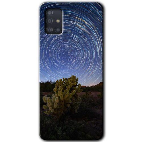 MRCİLETİSİM Samsung Galaxy A51 Kılıf Baskılı Kapak - Eclipse Sky +Tam Ekran Koruyucu