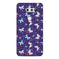 LG K50S Kılıf Kelebek Etkisi (3) Kapak Kırmızı Lacivert