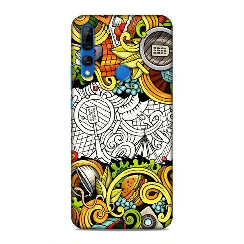 Huawei Y9 Prime 2019 Kılıf Piknik Doodle Arka Kapak Silikon Koruma Full Koruyucu