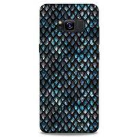Samsung Galaxy S8 Kılıf Dragons (10) Full Koruma Kılıfı Ejderha Skin Mavi Beyaz
