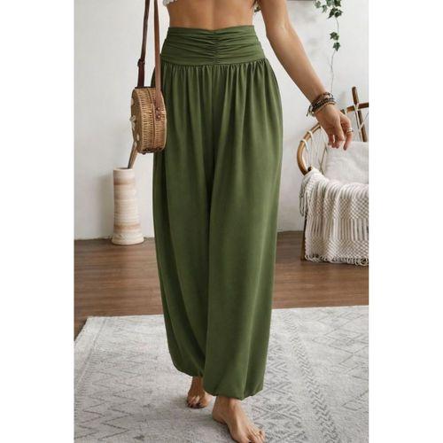 Kadın Yüksel Bel Yoğun Büzgü Detaylı Aerobin Pantolon