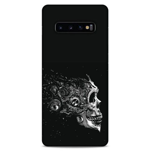 Lopard Samsung Galaxy S10 Plus Uyumlu Kılıf Tattoo's (9) Kılıf Beyaz Siyah