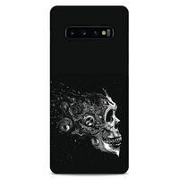 Lopard Samsung Galaxy S10 Plus Uyumlu Kılıf Tattoo's (9) Kılıf Beyaz Siyah