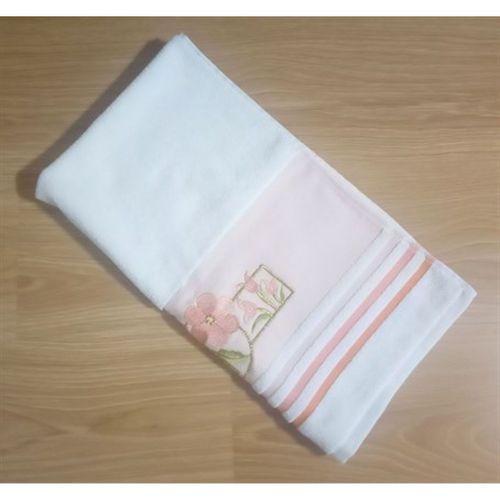 El Ve Yüz Havlusu,Nakışlı Beyaz Çiçekli 50X88Cm