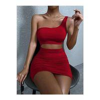 Kadın Tek Omuz Kesim Detaylı Büzgülü Fantezi Elbise 5078