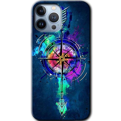 Potkal Hediye Fabrikası iPhone 13 Pro Kılıf HD Desen Baskılı Arka Kapak - Gizemli Pusula