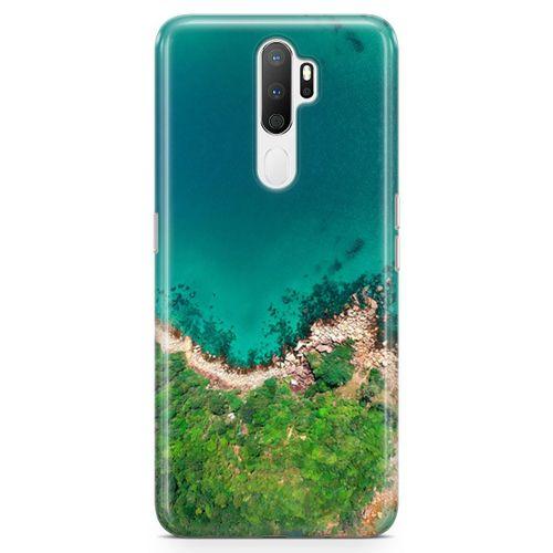 Oppo A9 2020 Kılıf Mavi Tur Arka Kapak Koruma Desenli Full Koruyucu