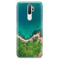 Oppo A9 2020 Kılıf Mavi Tur Arka Kapak Koruma Desenli Full Koruyucu