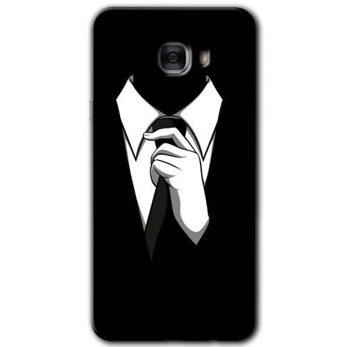 Potkal Hediye Fabrikası Samsung Galaxy C7 Kılıf HD Desen Baskılı Arka Kapak - Smokin