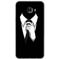 Potkal Hediye Fabrikası Samsung Galaxy C7 Kılıf HD Desen Baskılı Arka Kapak - Smokin
