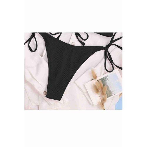 Bağlamalı Şık Bikini Altı Siyah