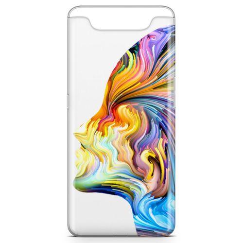 Samsung Galaxy A80 Kılıf Yüz Renk Arka Kapak Koruma Desenli Full Koruyucu