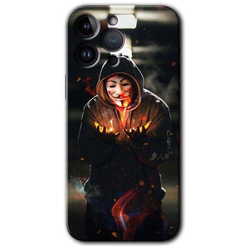 Potkal Hediye Fabrikası iPhone 14 Pro Max Kılıf HD Desen Baskılı Arka Kapak - V for Fire