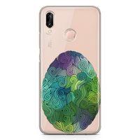 Huawei Nova 3e Kılıf Tüylü Yumurta Arka Kapak Koruma Desenli Full Koruyucu