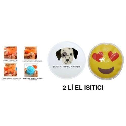 Kalp Emoji,Köpek Cep Sobası,El Isıtıcı,2 Adet Sıcak Su Torbası Pvc 9Cm