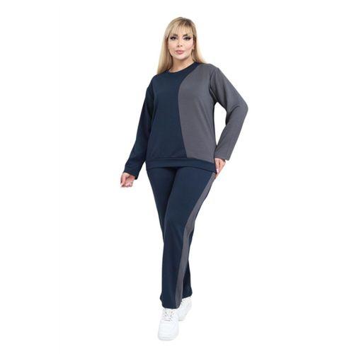 Melsay Butik Lacivert Füme Renk Bloklu Modal Kadın Eşofman Takımı