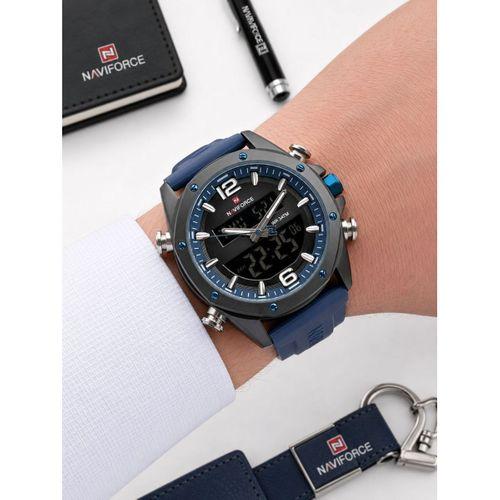 Naviforce Silokon Kordon Dijital & Analoğ Mekanizma Bileklik Hediyeli 3 ATM Erkek Kol Saati NF9264.2