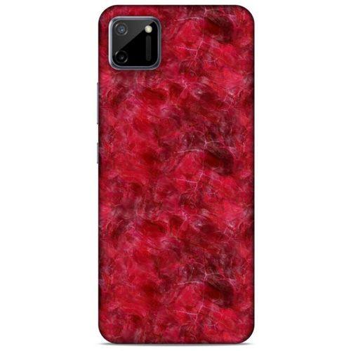 Mermer Desenli (6) Tema Silikon Kılıf Kırmızı Oppo Realme C11 Kılıf
