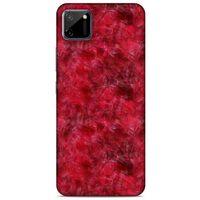 Mermer Desenli (6) Tema Silikon Kılıf Kırmızı Oppo Realme C11 Kılıf