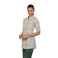 Kadın Şile Bezi Hakim Yaka Yazlık Tunik Krem Çizgili 3030